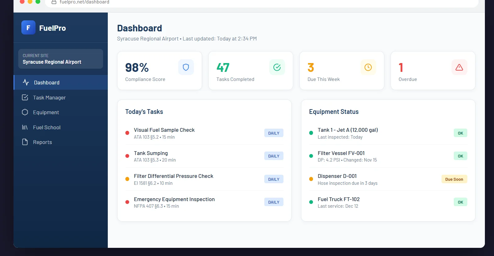 FuelPro Dashboard